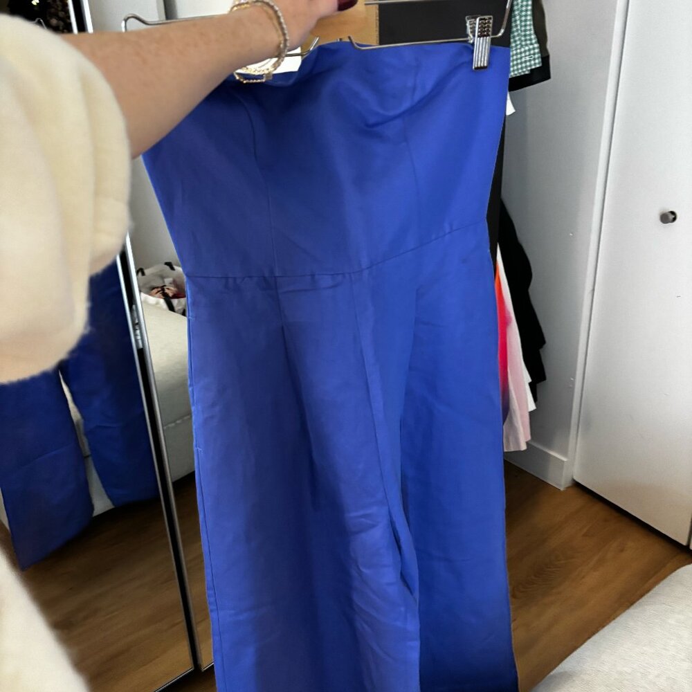 blue jumpsuit